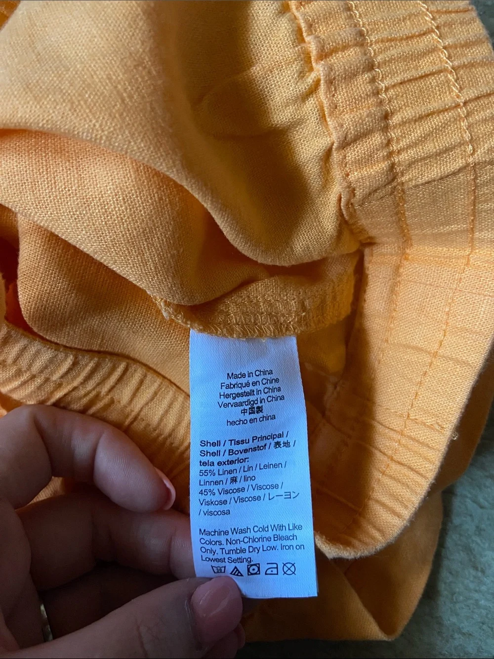 J. Crew High-Waist Linen-Blend Shorts in orange